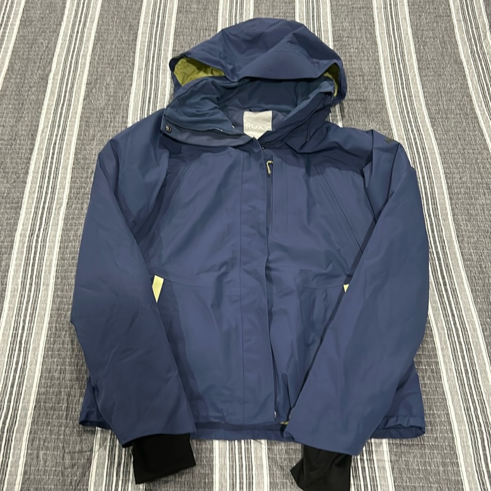 Roxy Gore-Tex blue and lime green coat